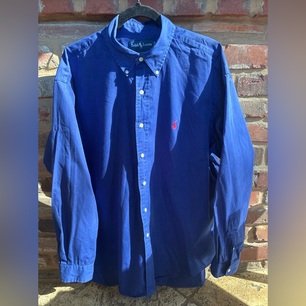 Ralph Lauren Men's Royal Blue Button-Down Blake Shirt